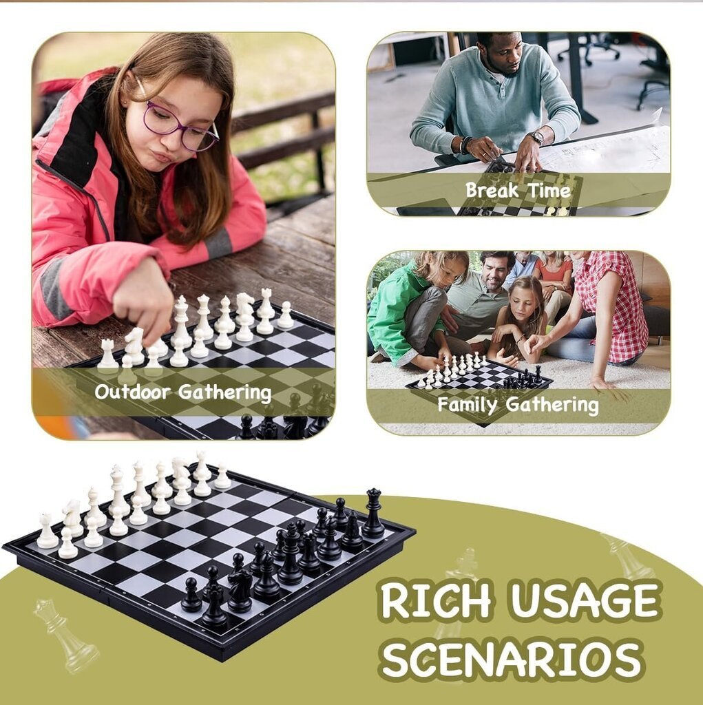 Šachmatų rinkinys 3-in-1 Homcent kaina ir informacija | Stalo žaidimai, galvosūkiai | pigu.lt