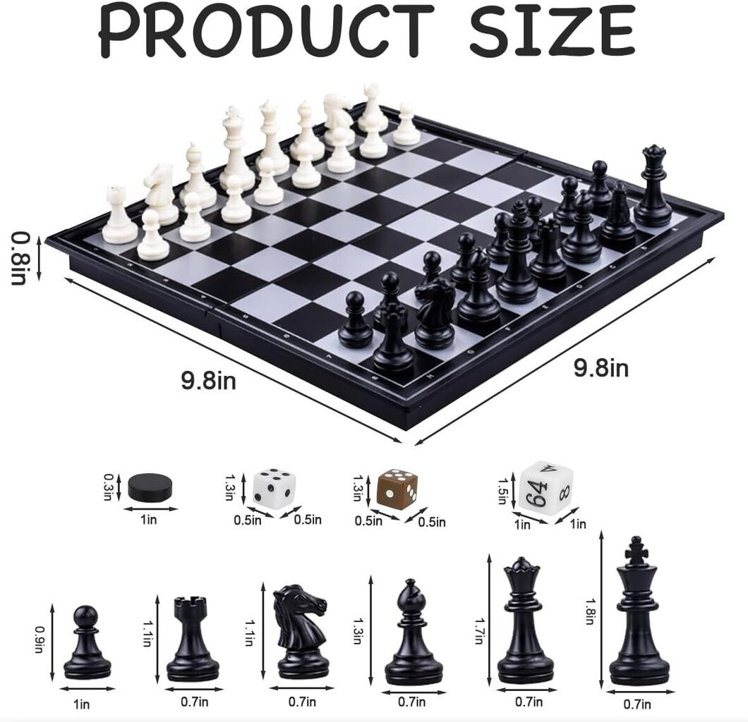 Šachmatų rinkinys 3-in-1 Homcent kaina ir informacija | Stalo žaidimai, galvosūkiai | pigu.lt