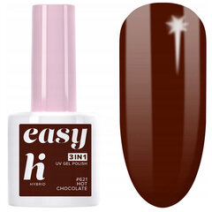 Hibridinis nagų lakas Hi Hybrid Easy 3in1, 621 Hot Chocolate, 5 ml kaina ir informacija | Nagų lakai, stiprintojai | pigu.lt