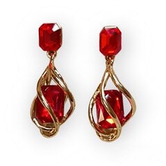Auskarai moterims su stiklo kristalais Red Drop KAR3 цена и информация | Серьги | pigu.lt