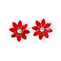 Žavūs auskarai moterims su stiklo kristalais Red Flower MKRGR1 цена и информация | Серьги | pigu.lt