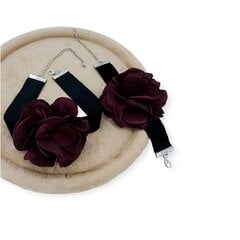 Elegantiškas papuošalų rinkinys moterims su masyviomis medžiaginėmis rožėmis Bordg1 kaina ir informacija | Papuošalų rinkiniai | pigu.lt