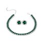 Elegantiškas papuošalų rinkinys moterims su žaliojo stiklo kristalais Luxur55 kaina ir informacija | Papuošalų rinkiniai | pigu.lt