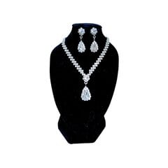 Elegantiškas papuošalų rinkinys moterims su stiklo kristalais Silver Luxur102S kaina ir informacija | Papuošalų rinkiniai | pigu.lt