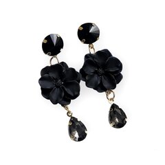 Elegantiški auskarai moterims su juoduoju kristalu Velvet Black GELEJ2 kaina ir informacija | Auskarai | pigu.lt