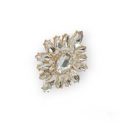 Žiedas moterims su stiklo kristalais dydis reguliuojamas Zied04 цена и информация | Кольцо | pigu.lt