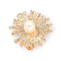 Elegantiškas žiedas moterims su perlo imitacija dydis reguliuojamas Zied09 цена и информация | Кольцо | pigu.lt