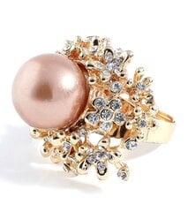Elegantiškas žiedas moterims su perlo imitacija dydis reguliuojamas Zied111 цена и информация | Кольцо | pigu.lt