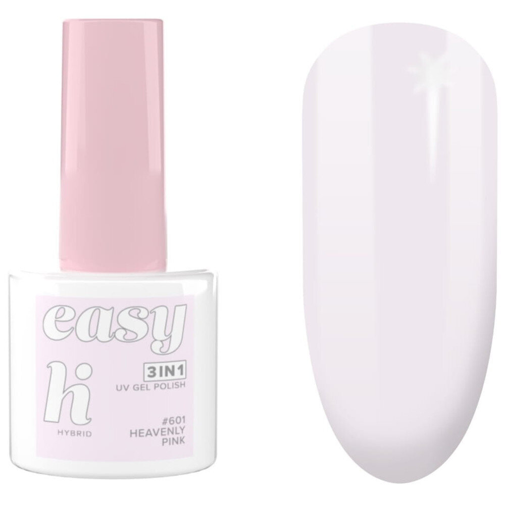 Hibridinis nagų lakas Hi Hybrid Easy 3in1, 601 Heavenly Pink, 5 ml kaina ir informacija | Nagų lakai, stiprintojai | pigu.lt