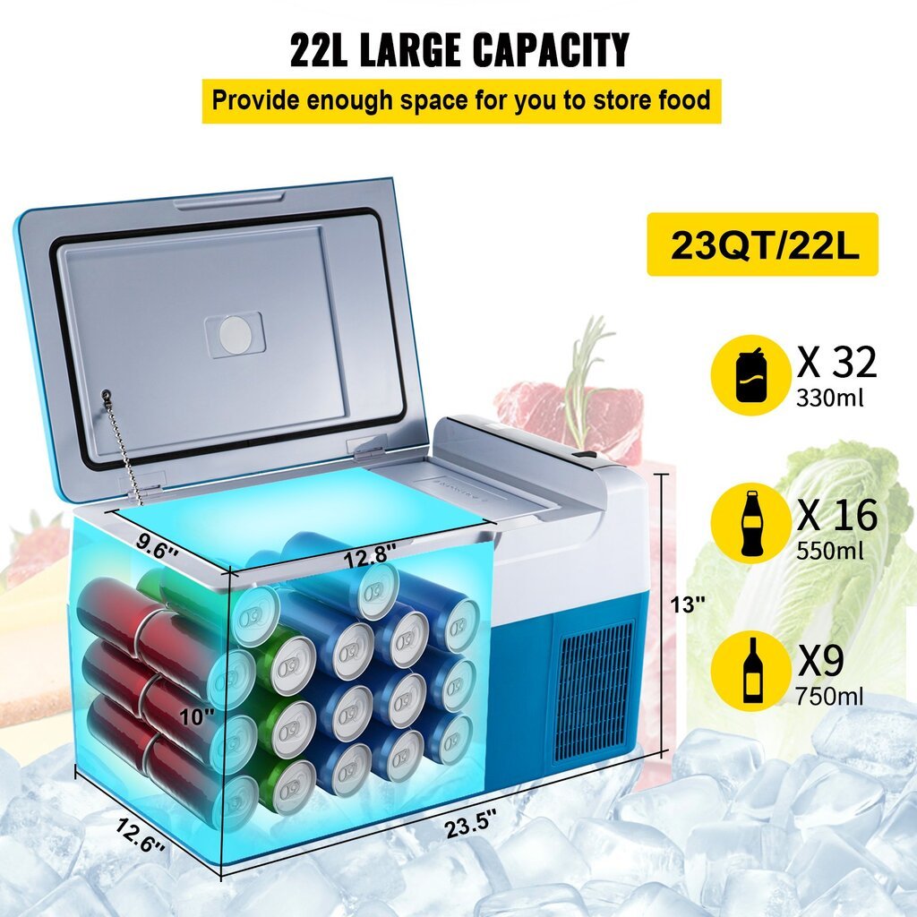 Vevor SH-C22 kaina ir informacija | Automobiliniai šaldytuvai | pigu.lt