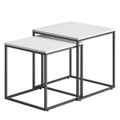 2-jų staliukų komplektas, baltas/juodas kaina ir informacija | Kavos staliukai | pigu.lt