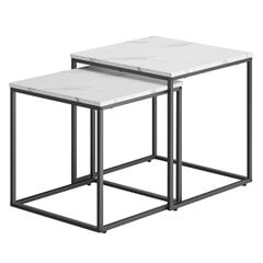 2-jų staliukų komplektas, pilkas/juodas kaina ir informacija | Kavos staliukai | pigu.lt