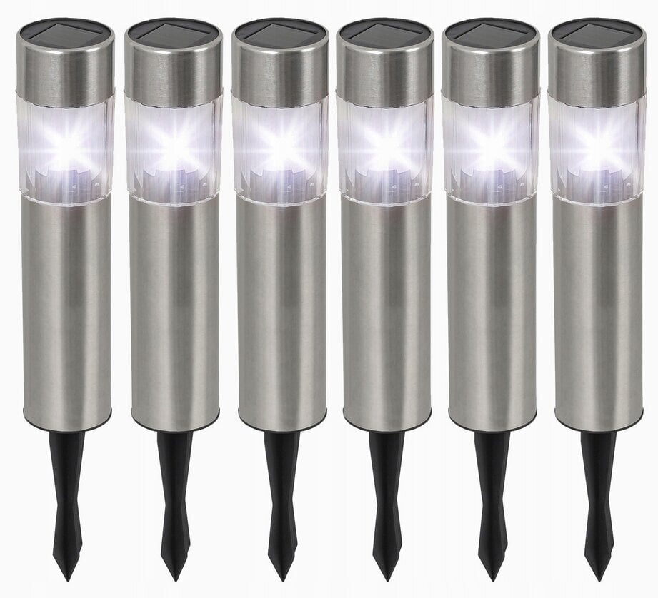 Saulės įleidžiamos lempos SuperLED Silver, 6 vnt. kaina ir informacija | Lauko šviestuvai | pigu.lt