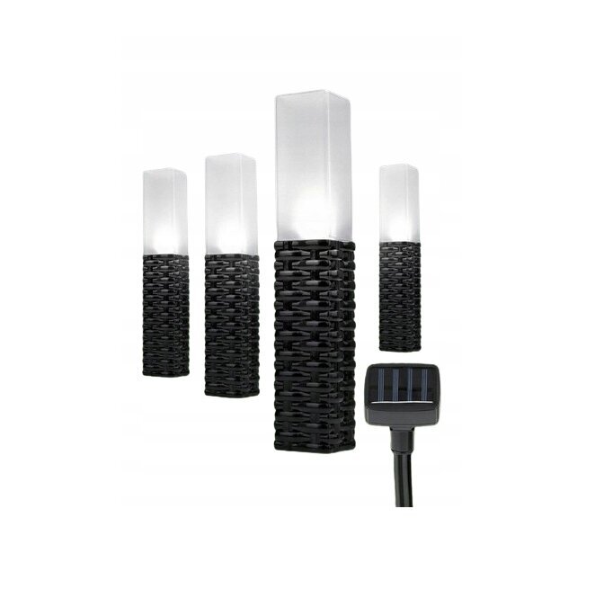 Įleidžiamos lempos su saulės baterija Strend Pro Black, 4 vnt. kaina ir informacija | Lauko šviestuvai | pigu.lt