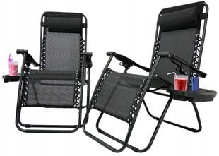 Lauko kėdė-gultas Fluxar home GL0010, juodas kaina ir informacija | Lauko kėdės, foteliai, pufai | pigu.lt
