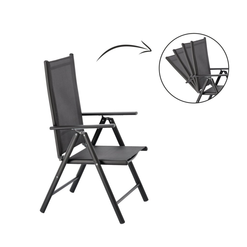 Kėdė Chomik, juoda цена и информация | Lauko kėdės, foteliai, pufai | pigu.lt