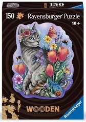 Ravensburger деревянный пазл на 150 элементов "Lovely Cat" цена и информация | Пазлы | pigu.lt