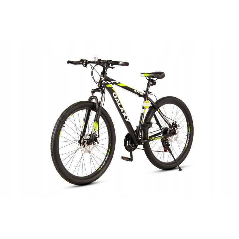 Kalnų dviratis Galaxy MTB 19 / 27.5", juodas/žalias kaina ir informacija | Dviračiai | pigu.lt