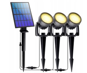 Лампа Lumiled на солнечных батареях, черная, 24 см, 3 шт. цена и информация | Уличные светильники | pigu.lt