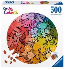 Dėlionė su vaisiais Ravensburger Circle of Colours Tropical Circular, 500 d. kaina ir informacija | Dėlionės (puzzle) | pigu.lt