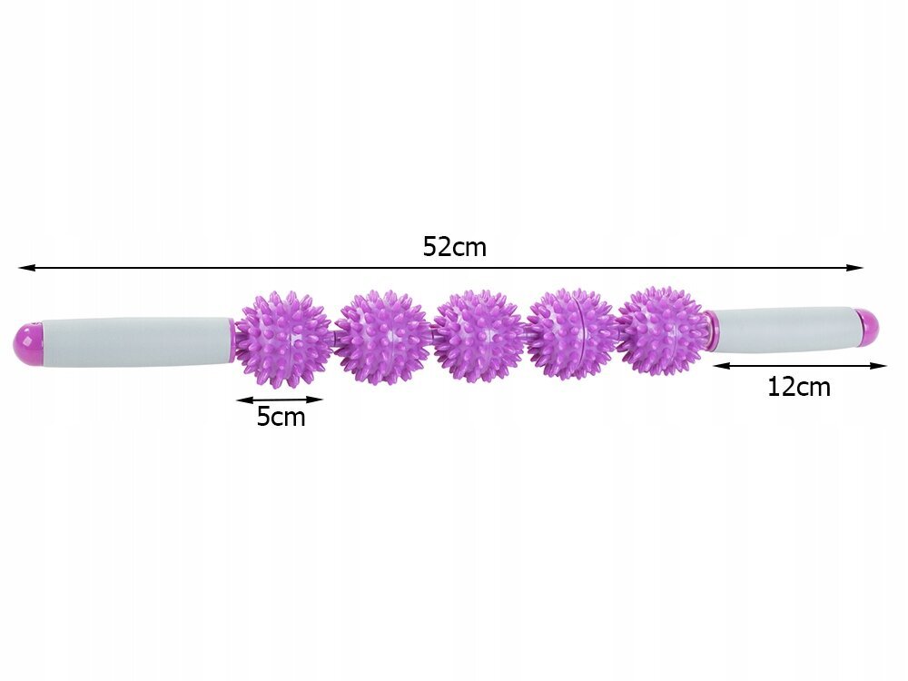 Spygliuoti masažo kamuoliai Verk Group, 52 cm, violetniai kaina ir informacija | Masažo reikmenys | pigu.lt