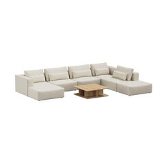 U formos sofa, Riposo Grande, 405x285x85cm, smėlio spalvos kaina ir informacija | Minkšti kampai | pigu.lt