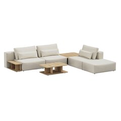 Kampinė sofa Riposo Grande, 330x285x85cm, smėlio spalvos kaina ir informacija | Minkšti kampai | pigu.lt