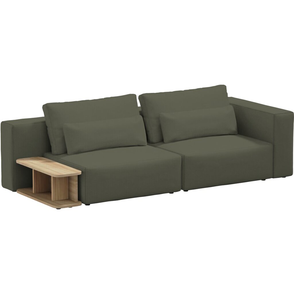 Dvigulė sofa su šoniniu stalu, Riposo Grande, 250x105x85cm, žalia kaina ir informacija | Sofos | pigu.lt