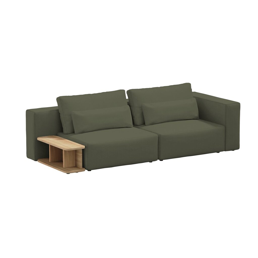 Dvigulė sofa su šoniniu stalu, Riposo Grande, 250x105x85cm, žalia kaina ir informacija | Sofos | pigu.lt