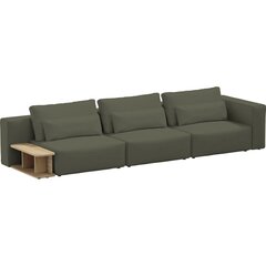 Trivietė sofa su šoniniu stalu, Riposo Grande, 375x105x85cm, žalia kaina ir informacija | Sofos | pigu.lt