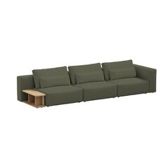 Trivietė sofa su šoniniu stalu, Riposo Grande, 375x105x85cm, žalia kaina ir informacija | Sofos | pigu.lt