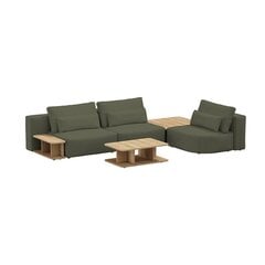 Trivietė sofa su žurnaliniu staliuku, Riposo Grande, 330x205x85cm, žalia kaina ir informacija | Sofos | pigu.lt