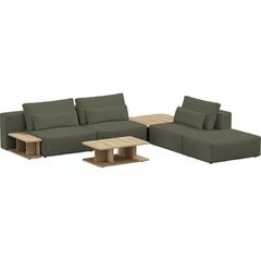 Kampinė sofa su žurnaliniu staliuku, Riposo Grande, 330x285x85cm, žalia kaina ir informacija | Minkšti kampai | pigu.lt