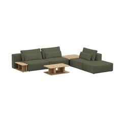 Kampinė sofa su žurnaliniu staliuku, Riposo Grande, 330x285x85cm, žalia kaina ir informacija | Minkšti kampai | pigu.lt