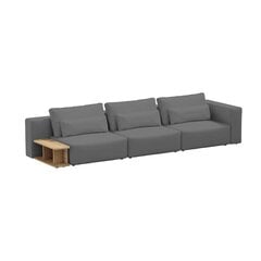 Trivietė sofa su šoniniu stalu, Riposo Grande, 375x105x85cm, pilka kaina ir informacija | Sofos | pigu.lt