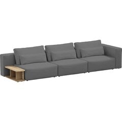 Trivietė sofa su šoniniu stalu, Riposo Grande, 375x105x85cm, pilka kaina ir informacija | Sofos | pigu.lt