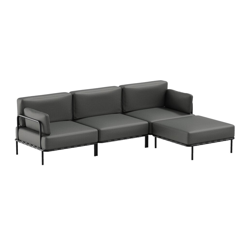 Sofa su atrama kojoms, Sit Sit Outdoor, 234x156x78 cm, pilka kaina ir informacija | Lauko baldų komplektai | pigu.lt