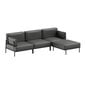 Sofa su atrama kojoms, Sit Sit Outdoor, 234x156x78 cm, pilka kaina ir informacija | Lauko baldų komplektai | pigu.lt