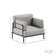 Fotelis Sit Sit Outdoor, 78x78x78 cm, pilkas kaina ir informacija | Lauko baldų komplektai | pigu.lt