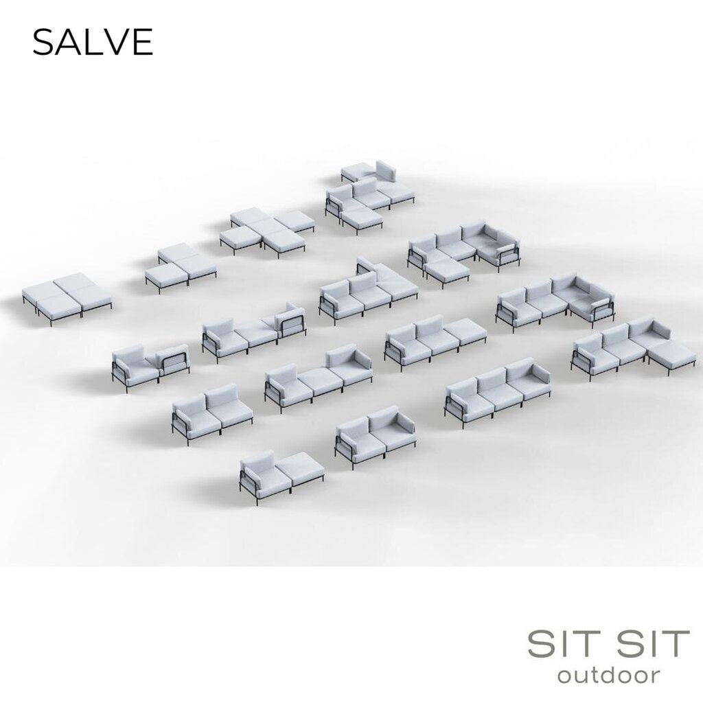 2-jų dalių lauko baldų komplektas Sit Sit, pilkas kaina ir informacija | Lauko baldų komplektai | pigu.lt