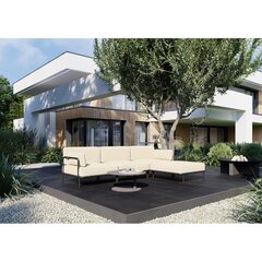 Sofa su atrama kojoms Sit Sit Outdoor, 234x156x78 cm, smėlio spalvos kaina ir informacija | Lauko baldų komplektai | pigu.lt