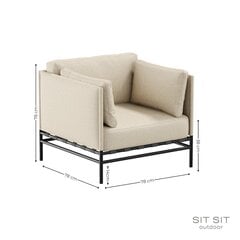 Fotelis Sit Sit Outdoor, 78x78x78 cm, smėlio spalvos kaina ir informacija | Lauko baldų komplektai | pigu.lt