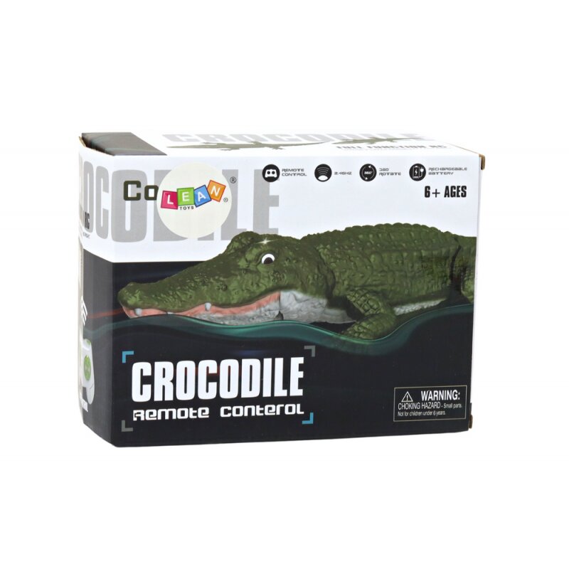 Nuotoliniu būdu valdomas krokodilas Lean Toys, žalias, 35x14x7 cm kaina ir informacija | Žaislai berniukams | pigu.lt