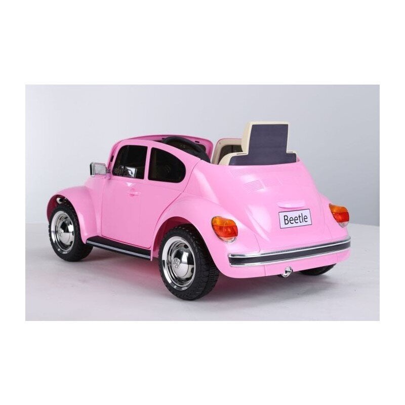 Vienvietis vaikiškas elektromobilis Beetle 12V, rožinis kaina ir informacija | Elektromobiliai vaikams | pigu.lt