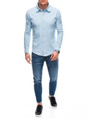 элегантная рубашка с длинными рукавами K659 - синяя цена и информация | Мужские рубашки | pigu.lt