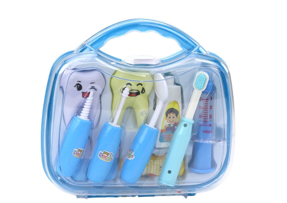 Mažasis odontologo įrankių rinkinys dėkle, mėlynas цена и информация | Žaislai mergaitėms | pigu.lt