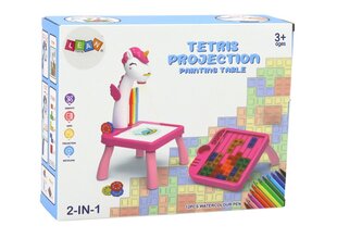 Piešimo stalas su projektoriumi Lean Toys Vienaragis kaina ir informacija | Lavinamieji žaislai | pigu.lt