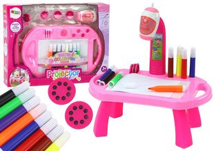 Vaikiškas piešimo stalas su projektoriumi Lean Toys, rožinis kaina ir informacija | Lavinamieji žaislai | pigu.lt
