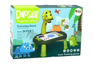 Игровой стол для рисования и игры с проектором Lean Toys Dinozauras, зеленый цена и информация | Развивающие игрушки | pigu.lt