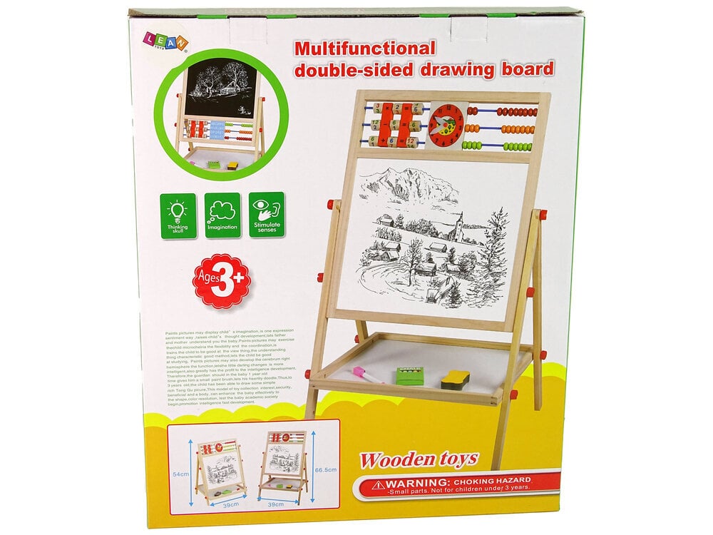 Edukacinė dvipusė piešimo lenta Lean Toys 2in1 kaina ir informacija | Lavinamieji žaislai | pigu.lt